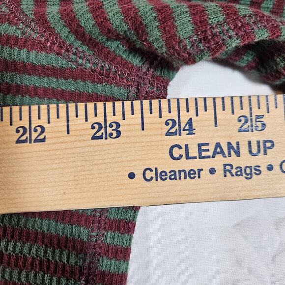 Polo Jeans Ralph Lauren Shirt Mens XL Red Green Stripe Thermal Waffle Knit - Picture 5 of 7